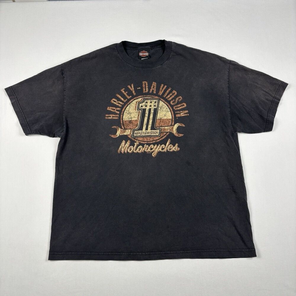 Vintage Harley-Davidson Alamo City San Antonio TX Graphic Tee Mens 2XL Black - Picture 2 of 8